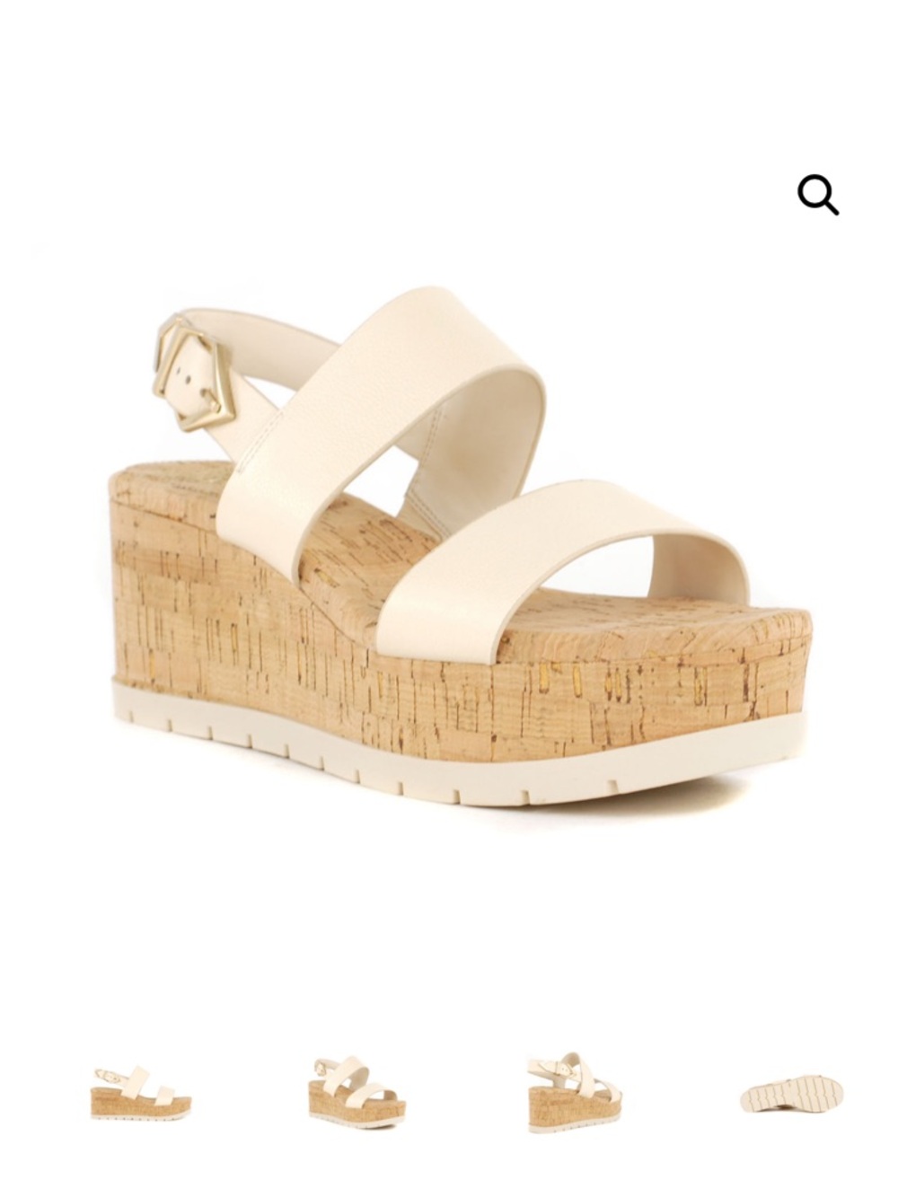 Vince Camuto Miapelle Platform Wedge Sandal, Cork, Warm Vanilla, size 8